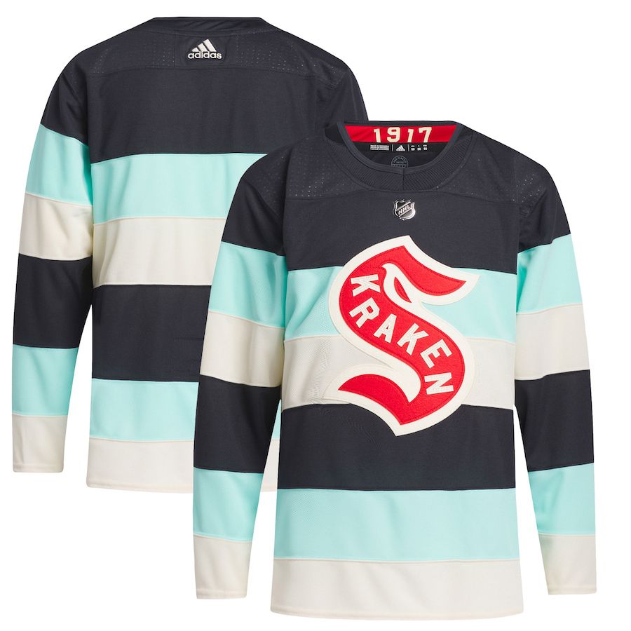 Men Seattle Kraken adidas Deep Sea Blue 2024 NHL Winter Classic Primegreen Authentic Jersey